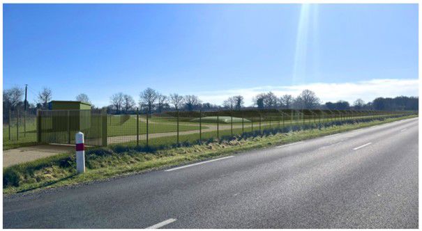 Photomontage de la centrale avant mesures paysagères.