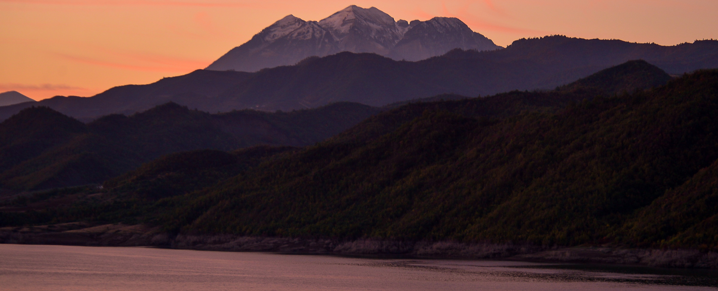 paysage coucher de soleil montagne